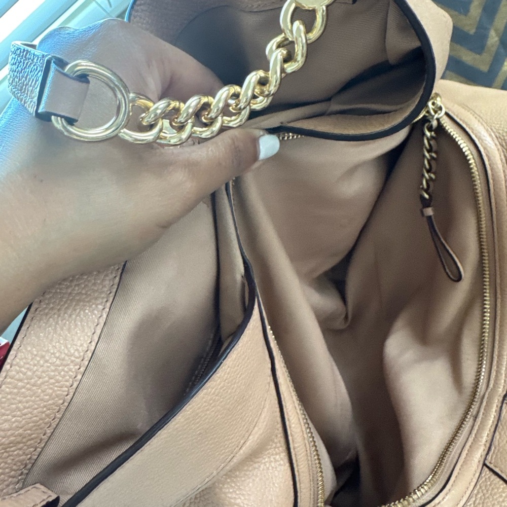 Coach Brown Leather Shoulder Bag with Gold Chain - Picture 8 of 8